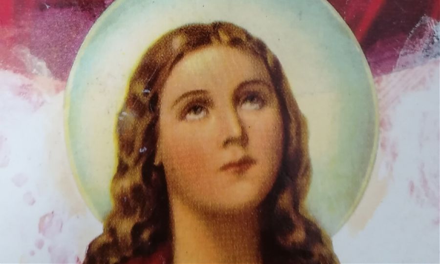 Peinture d une femme avec cheveux long.